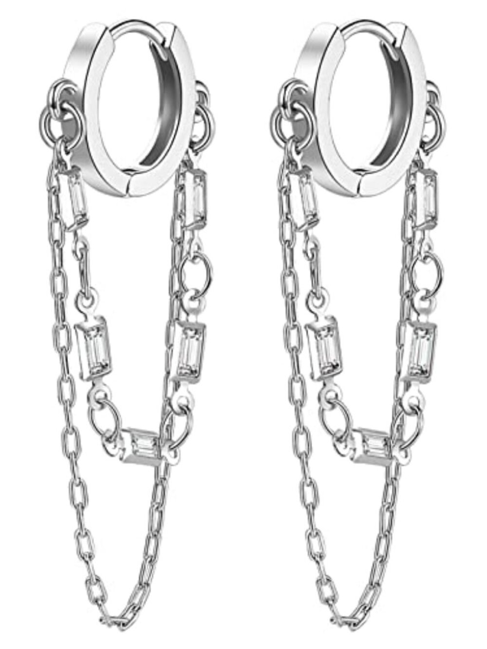New -  Tassel Chain Small Gold Hoop Dangle Earring For Women Huggie Earring‎